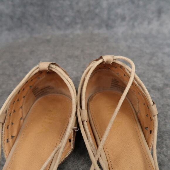 MIA Shoes Womens 7.5 Flats Norine Ankle Tie D'Orsay Cutout Fashion Almond Toe - Picture 13 of 15